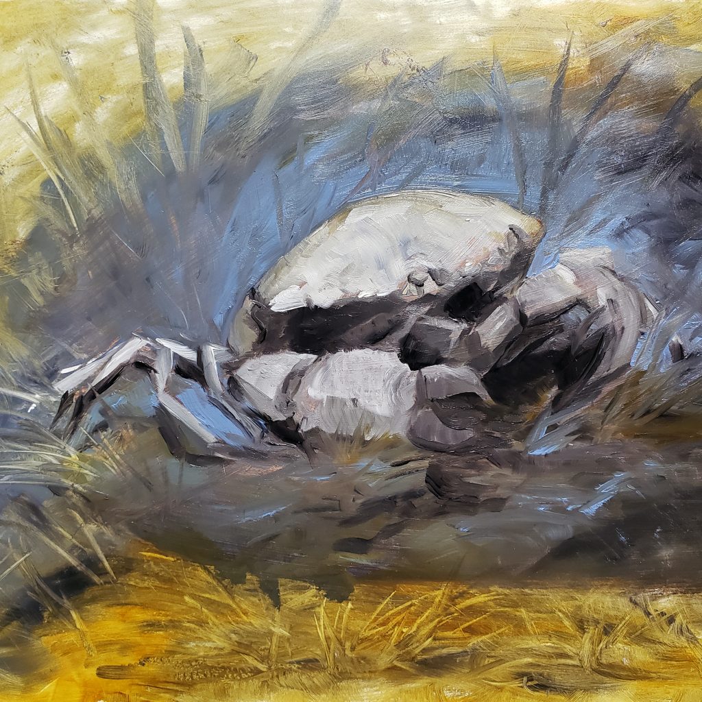 dinosaur fossil painting