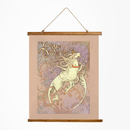 You are Enough - Wood Topped Wall Tapestry